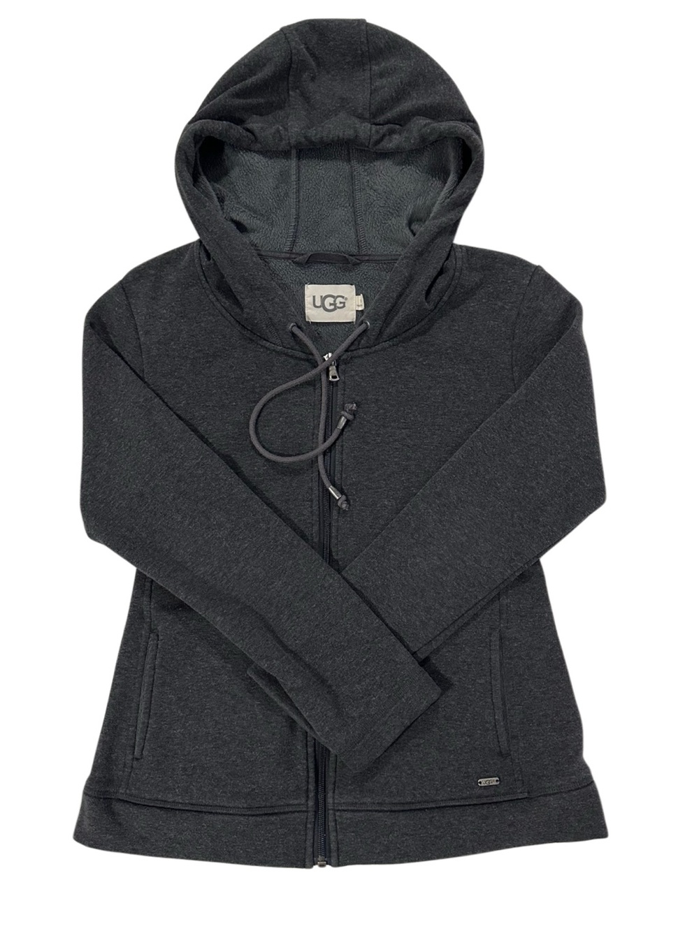 UGG Gray Fleece Lined Zip Up Hoodie Jacket Size Small